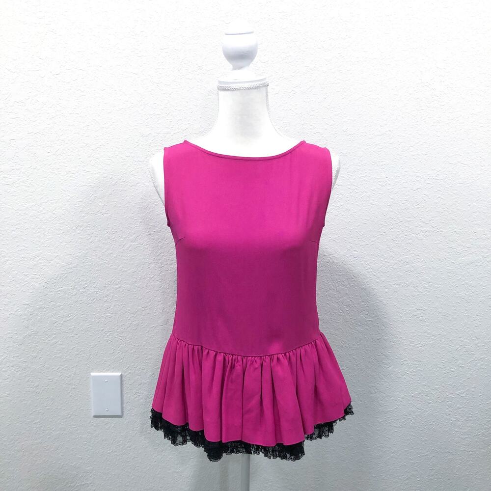 Red Valentino Pink Peplum Crinoline Blouse - Picture 2 of 14